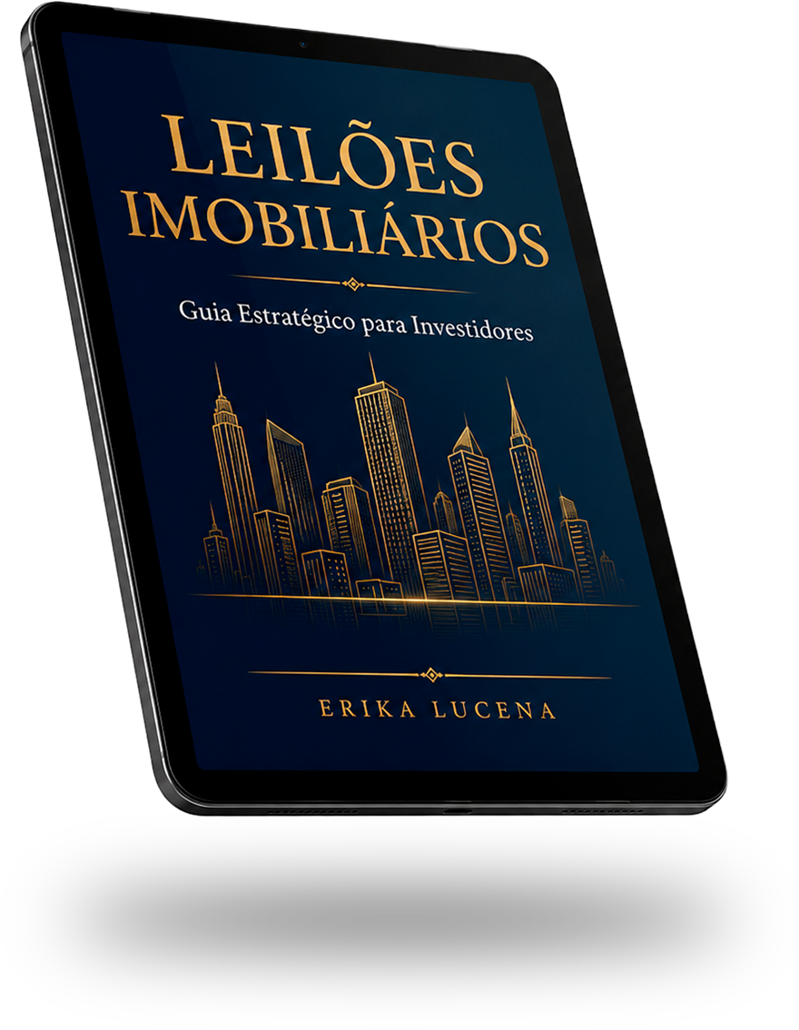 Mockup do eBook Leilões Imobiliários